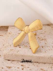1pc Fashion Stainless Steel Rings For Women Bowknot Ribbon Style Adjustable Open Ring Female Jewelry Best Friends Gifts