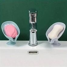 1 hộp đựng xà phòng hình lá, khay đựng xà phòng, phụ kiện phòng tắm, khay đựng xà phòng có giác hút, khay đựng xà phòng cho phòng tắm, hộp đựng xà phòng - Nhiều màu - Xem 4
