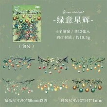 Sea Of ​​Lights Stars Vattentät klistermärkeset, 12 ark - PVC, självhäftande dekaler för scrapbooking, tidskrifter och planerare | Blandade färger och mönster - Multifärgad - Visa 13