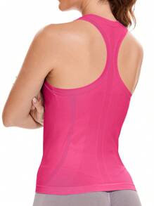 Workout Tank Tops For Women Sleeveless Gym Tops Seamless Racerback Athletic Yoga Shirts - 野莓 - 查看 2
