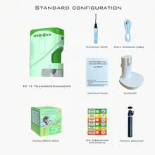 多功能显微镜，具有高清照片/视频拍摄功能，包括三脚架，便携，适合户外探险，是送给家人的礼物 - 1000X - 查看 10