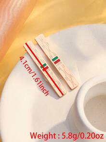 1 对经典奢华方形几何吊坠耳环新款时尚优质不锈钢珐琅女士爱心耳环珠宝 - Stainless Steel - 查看 6