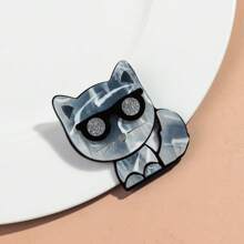 1pc Fashionable Acrylic Patchwork Cute Cat Wearing Hat & Glasses Animal Brooch, Suitable For Women Daily Wear And Gift - Colorful - View 24