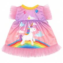 1 件 12 英寸/30 厘米玩具娃娃衣服玩具公仔配件娃娃活力彩虹独角兽元素风格儿童礼物狐狸系列涤纶材料，带配件，适合娃娃/娃娃收藏家，24 英寸娃娃，Gabby 的娃娃屋，娃娃>硅胶 - 多色 - 查看 17