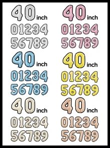 10pcs/Set 40inch (Approx. 101cm) Huge 0-9 Number Cartoon Balloons, Cartoon Balloons, Black & White Balloons, Aluminum Foil Polyester Balloons, White/Pink/Light Blue/Caramel/Cream/Cow Print Foil Balloons, For Birthday Party Decorative Balloon Props - Multicolor - View 12