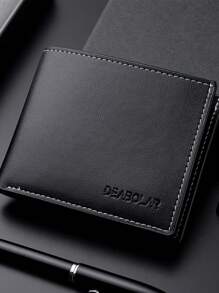 1 pieza Billetera corta para hombre, moda simple ultraligera multifunción monedero, portador de tarjetas de gran capacidad, billetera pequeña adecuada para tarjetas de identificación, tarjetas de crédito, regalos para adolescentes, casual, al aire libre, deportiva, vacaciones, viajes, graduación, accesorios de vestir de cumpleaños