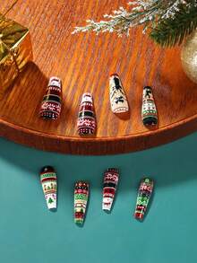 24 chiếc móng tay giả dài hình vũ công ba lê với tuần lộc Giáng sinh, cây thông Noel và bông tuyết trang trí, dành cho phụ nữ, miếng dán móng tay, trang trí nghệ thuật móng tay vừa vặn hoàn hảo - Nhiều màu - Xem 2