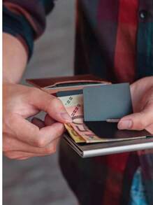 10 Units Carbon Fiber Wallets Card Holder Men's Brand Black Magic Triple Leather Promotion - Nhiều màu - Xem 3