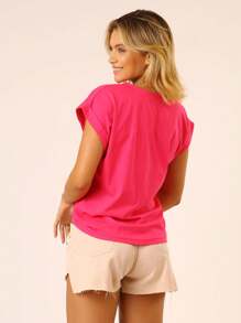 Kit 3 Women's Basic Loose Comfortable Muscle Tee Tank Top - Off|Pink|Green - View 7
