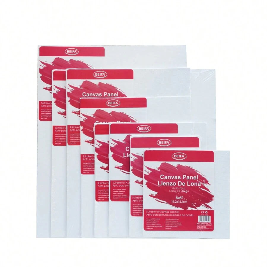 Set Of 10 Pieces Canvas Panels 5x7 Inch, 6x6 Inch, 6x8 Inch, 8x8 Inch