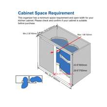 Blind Corner Cabinet Tray 2 Tier Height Adjustable Strong Load Bearing Cabinet Swing Pull Out Organizer Right Open - Grey - View 5