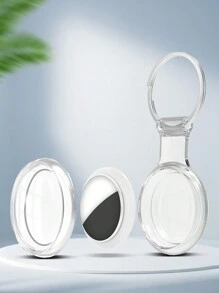 1pc Apple Airtag Protective Case, Transparent Waterproof TPU Tracker Cover With Keychain - Multicolor - View 5