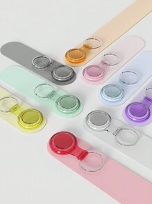 1pc Apple Airtag Protective Case, Transparent Waterproof TPU Tracker Cover With Keychain - Multicolor - View 1