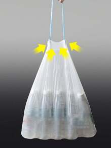 1/2/3/4/5/10 rolek worków na śmieci ze ściągaczem, wielofunkcyjny worek na śmieci ze ściągaczem, 9 szt./rolka, odpowiedni do małych kuchni, łazienek i sypialni, supermocny, trwały, bezzapachowy, biurowy, koszy na śmieci - oszczędzający miejsce i wygodny