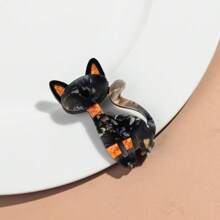 1pc Fashionable Acrylic Patchwork Cute Cat Wearing Hat & Glasses Animal Brooch, Suitable For Women Daily Wear And Gift - Colorful - View 14