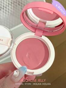 HOLIKA HOLIKA Jelly Dough Blush #05 Rose Jelly, Smooth Texture, Highly Pigmented, Lightweight And Blendable, Korean Cream Blush, 4.2g | Korean Makeup - #05 ROSE JELLY - 查看 4