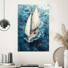 Sailboat Wooden Framed Canvas Painting Wall Art Prints For Home Decoration, Living Room & Bedroom, Festival Party Decor, Gifts, Ready To Hang