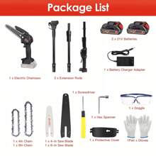 2-In-1 Mini Electric Chainsaw & Cordless Pole Saw Chain Saw 500W Battery Power Tools