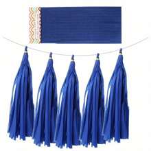 Paquete de 5 guirnaldas de flecos de papel de seda de colores, cinta de flecos de papel para globos, para decoración de bodas, fiestas de cumpleaños, fiestas temáticas, Halloween, Acción de Gracias y otros días festivos - Multicolor - Ver 21