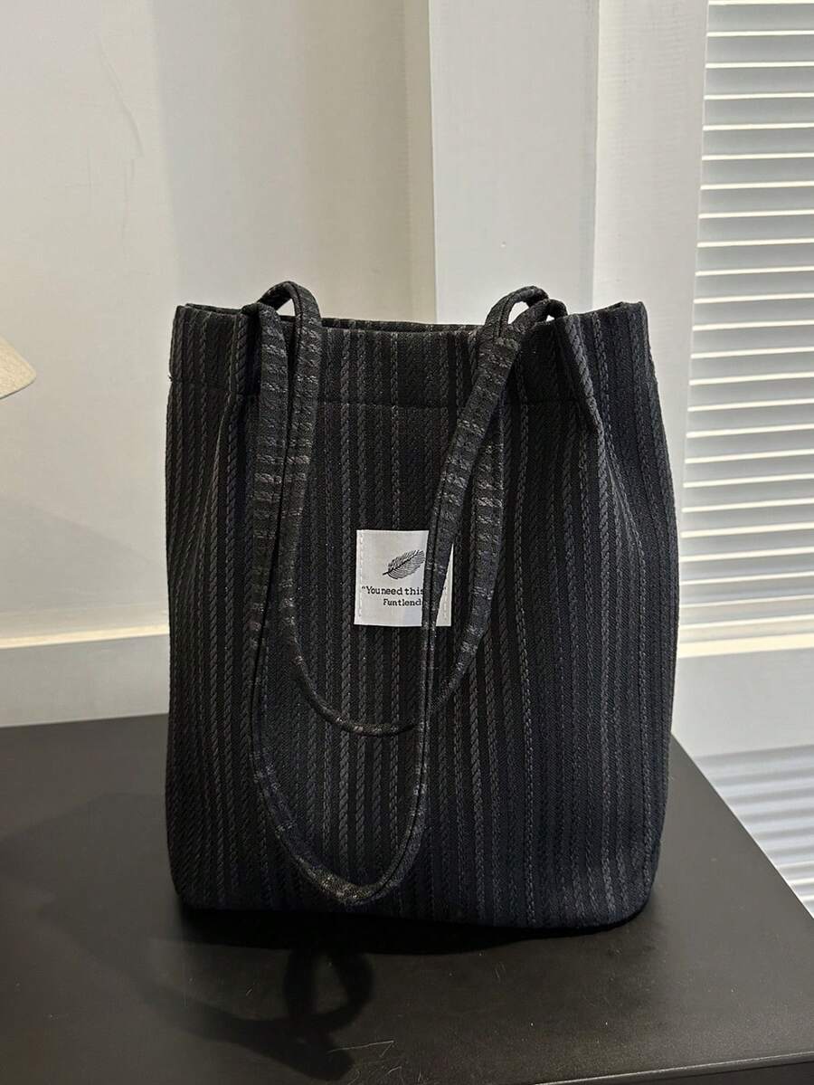 黑色 1 Piece 条纹单肩包手提包，适合节日、活动、学校、夏日派对、海边、度假、婚礼、游泳、瑜伽等场合，是最佳朋友、朋友、女士、导游、母亲、恋人、伴娘、老师、同学、学生等夏季日常使用、海边度假组织者