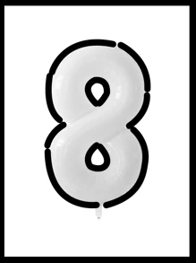 10pcs/Set 40inch (Approx. 101cm) Huge 0-9 Number Cartoon Balloons, Cartoon Balloons, Black & White Balloons, Aluminum Foil Polyester Balloons, White/Pink/Light Blue/Caramel/Cream/Cow Print Foil Balloons, For Birthday Party Decorative Balloon Props - Multicolor - View 73