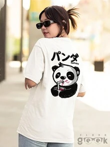 FLUXOGEEK Camisa Camiseta Urso Panda Japao Anime Streetwear Panda Ref 1453 FLUXOGEEK