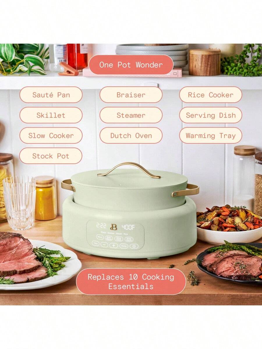 Beautiful 10 In 1 6 Qt Electric MultiCooker, White Icing By Drew