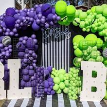 12吋100件裝氣球婚禮佈置婚房套裝婚禮臥室場景裝飾雙層結婚氣球，狂歡節派對裝飾的優質氣球，禮派對用品拱門花環 - 紫色 - 查看 3