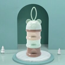 1 pieza Caja portátil para almacenamiento de leche en polvo/alimentos para bebés de 3/4 capas, con compartimientos separados adecuados para leche en polvo y alimentos complementarios - multicolor - Ver 1