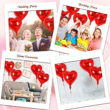 5/10/18 英寸银色和蓝色心形铝箔气球，婚礼装饰浪漫漂浮气球自封，完整婚礼用品最佳礼物 - K1-S2+S4 - 查看 10