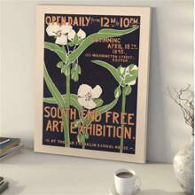 1 pièce Affiche sur canevas à motif floral de style Art Nouveau - Décoration murale rétro pour la maison et la pièce - Affiche d'art parfaite pour la décoration d'intérieur, la salle de bain, la chambre à coucher, le bureau, le salon (sans cadre)