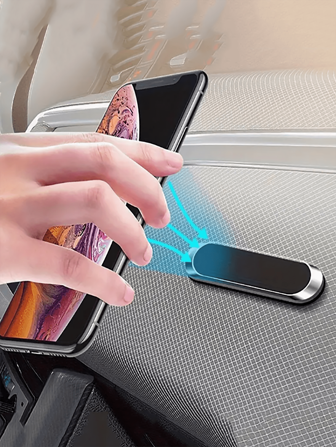 升级版铝合金磁性车载手机支架 - 仪表板和挡风玻璃磁铁支架，提供安全导航支持
