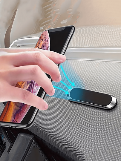 Suporte magnético para telefone de carro em liga de alumínio atualizado - Suporte magnético para painel e para-brisa para suporte de navegação segura