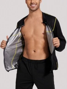 1Set Sauna Suit For Men Sweat Suits Gym Workout Exercise Sauna Jacket Pants Full Body For Men Sporty Workout Fitness