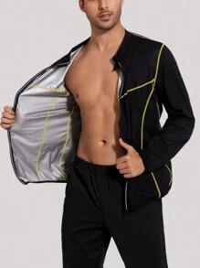 1Set Sauna Suit For Men Sweat Suits Gym Workout Exercise Sauna Jacket Pants Full Body For Men Sporty Workout Fitness