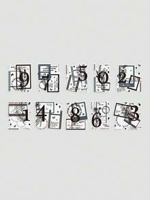 10张复古黑元素动植物图案贴纸，创意PET透明材质贴纸包，花朵、蝴蝶、边框等图案可供选择，用于DIY手册、剪贴簿材料装饰贴纸、学习文具装饰贴纸 - 彩色 - 查看 14