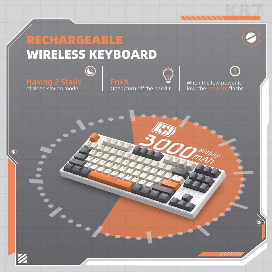 ATTACK SHARK K87 TKL Hot Swappable Wireless Mechanical Gaming Keyboard attack-shark-k87-tkl-hot-swappable-wireless-mechanical-gaming-keyboard