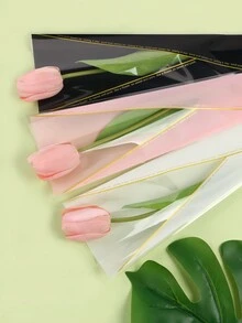 50 件单朵鲜花包装袋，单朵玫瑰花套康乃馨鲜花包装纸，花束套袋适合母亲节、情人节、婚礼、生日礼物，用于花店花束用品 - 彩色 - 查看 5
