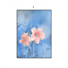YIKES 1 pièce Murale en canevas florale bleue et blanche, pissenlit, pivoine, orchidée, affiche et impression de plante à fleurs, cadeau idéal pour la décoration moderne d'une salle de séjour et de la maison, sans cadre