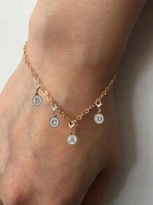 1pc White A-Z Letter Keychain, Suitable For Hanging On Bags, Decorating Backpacks, Also Can Be Used As Car Pendant, A Daily Gift For Women