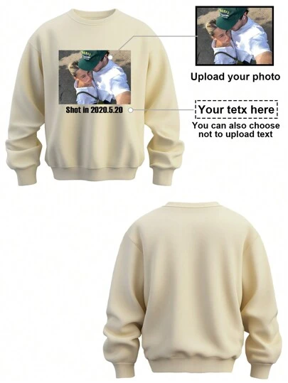 Sudaderas con capucha personalizadas para hombres con diseños y texto personalizados. Personaliza tu texto y fotos (mejores amigos, familia, pareja, mascotas), deseos de cumpleaños, nombres y saludos. También hay diseños de cumpleaños/aniversario/festivos. También hay diseños festivos de Halloween/vuelta al cole/Navidad. Sudaderas deportivas casuales de otoño/invierno para hombres con cuello redondo y forro térmico.