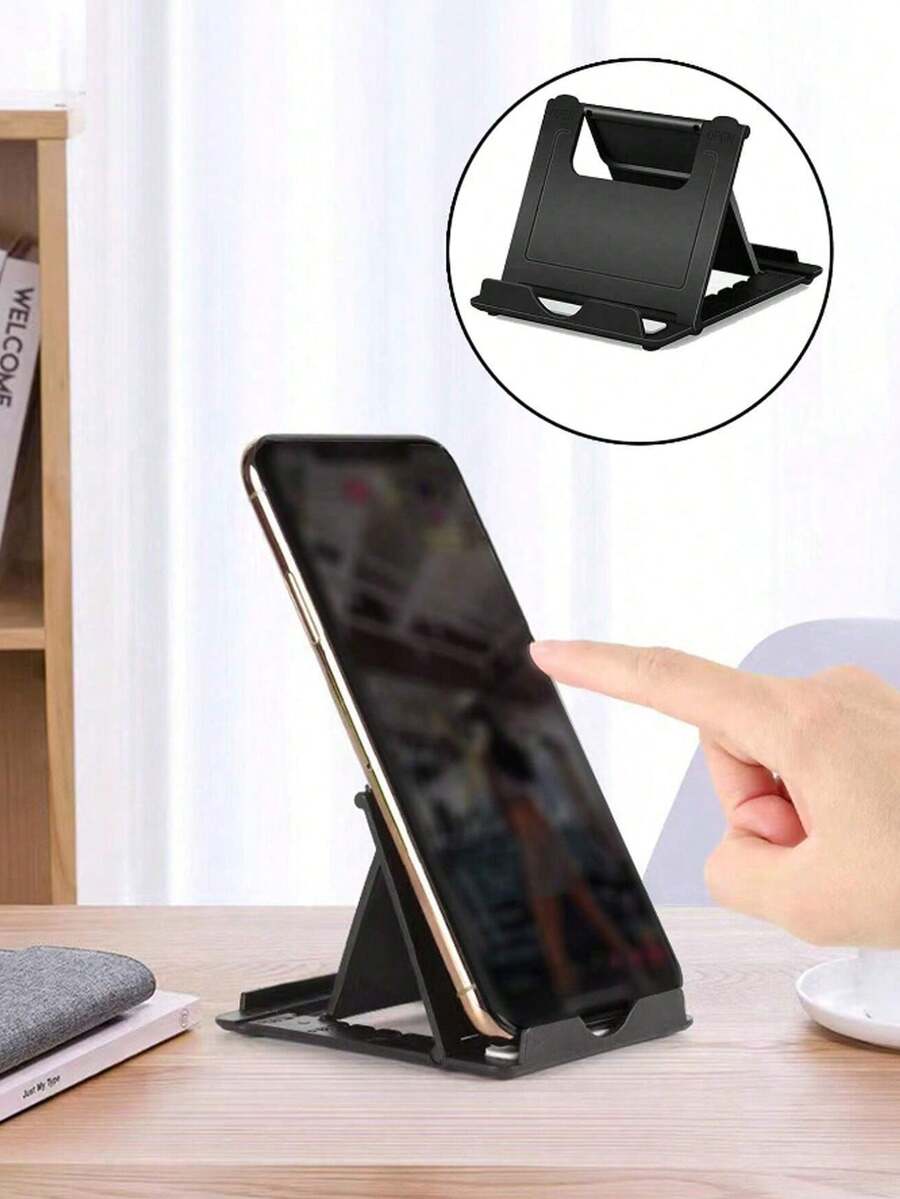 1 Giá đỡ điện thoại đa chức năng có thể điều chỉnh phổ thông, Giá đỡ điện thoại di động để bàn, Giá đỡ mềm mại để phát sóng trực tiếp, Chụp ảnh, Bàn làm việc - màu đen - Xem 1