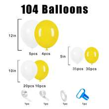 104 个黄色和白色乳胶花环气球，适用于婚礼、生日、流行派对、新娘送礼会、毕业典礼装饰气球和家庭聚会 - 彩色 - 查看 2