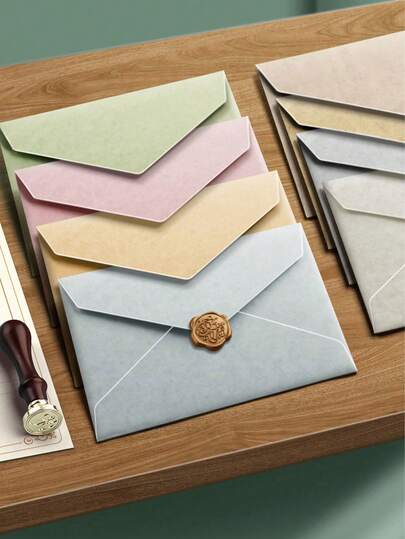 18 件套装、4 个信封、10 张高级文具纸、4 个蜡封印章、浪漫雪花信封和信纸套装，适用于学校、婚礼卡、邀请函、情书、贺卡、明信片、信封、文具、蜡封