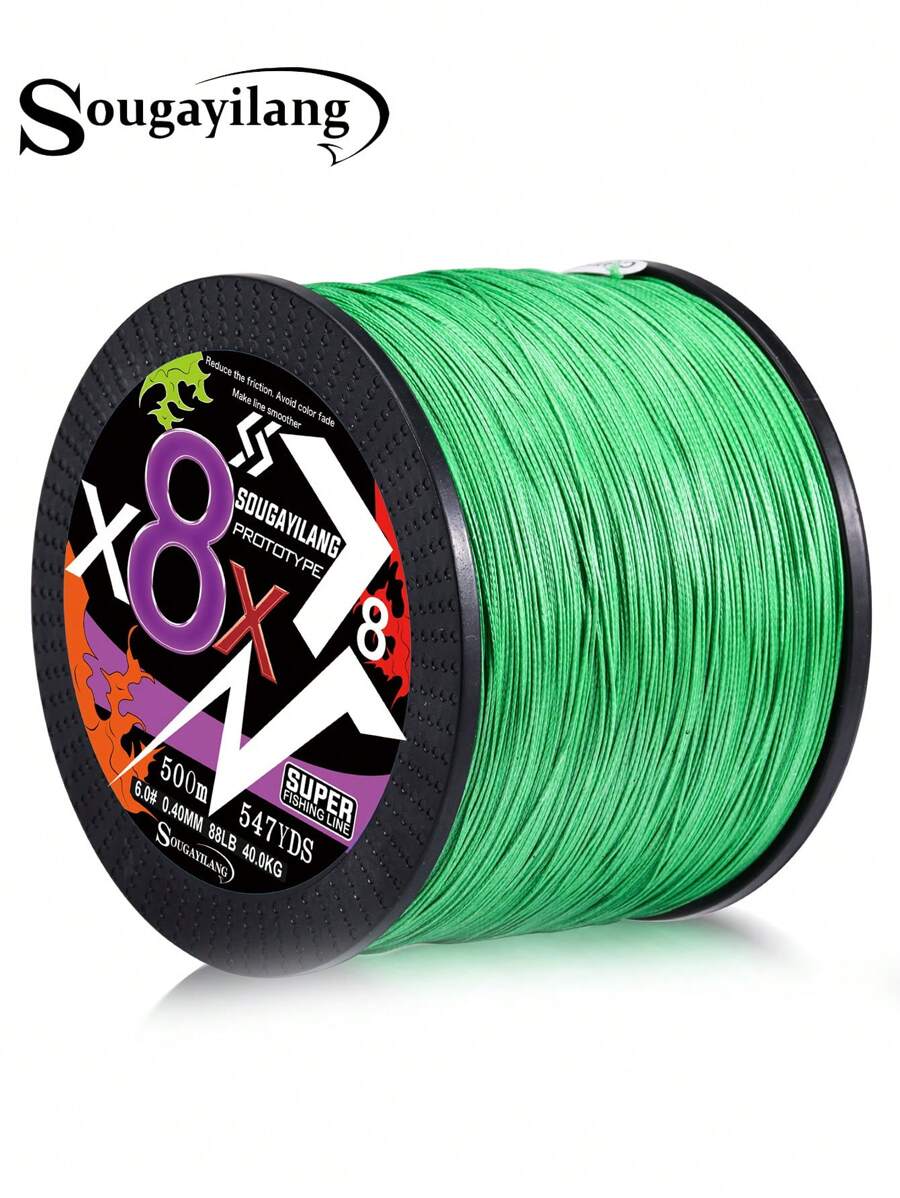 SOUGAYILANG 8-Strand Braided Fishing Line Green 100m/300m/500m Multi-Color Abrasion-Resistant Multi-Strand Fishing Line Suitable For Saltwater And Freshwater Outdoor Fishing Accessories - Green - View 1