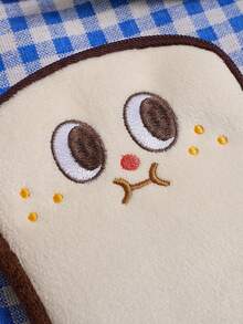 卡通吐司毛绒铅笔盒，可爱柔软大容量女生文具袋，学生铅笔袋 - 彩色 - 查看 6