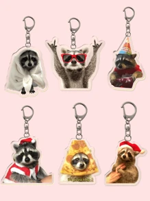 1 pièce Porte-clés Raton Laveur Oscillant : Porte-clés raton laveur amusant et mignon, cadeau parfait pour les accessoires de sac, les amateurs de bijoux. Idéal pour les petit-amis, les petites-amies, les membres de la famille, les cadeaux de fête, les décorations de téléphone portable à thème animal, etc.