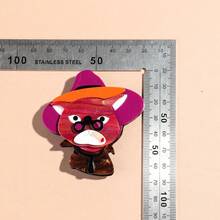 1pc Fashionable Acrylic Patchwork Cute Cat Wearing Hat & Glasses Animal Brooch, Suitable For Women Daily Wear And Gift - Colorful - View 11