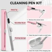 Unisex Compatible With AirPods Solid Color Silicone Protective Case Set With Cleaning Brush, Hot Selling Cross-Border Product - Pink - View 6