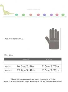 2 双儿童厚针织全指手套，保暖防风，男女通用，纯色，适合 3-12 岁，秋冬季 - 2pair - 查看 3